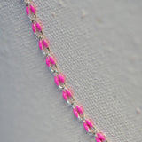 Silver Enamel Chain in Pink