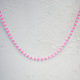 Silver Enamel Chain in Pink