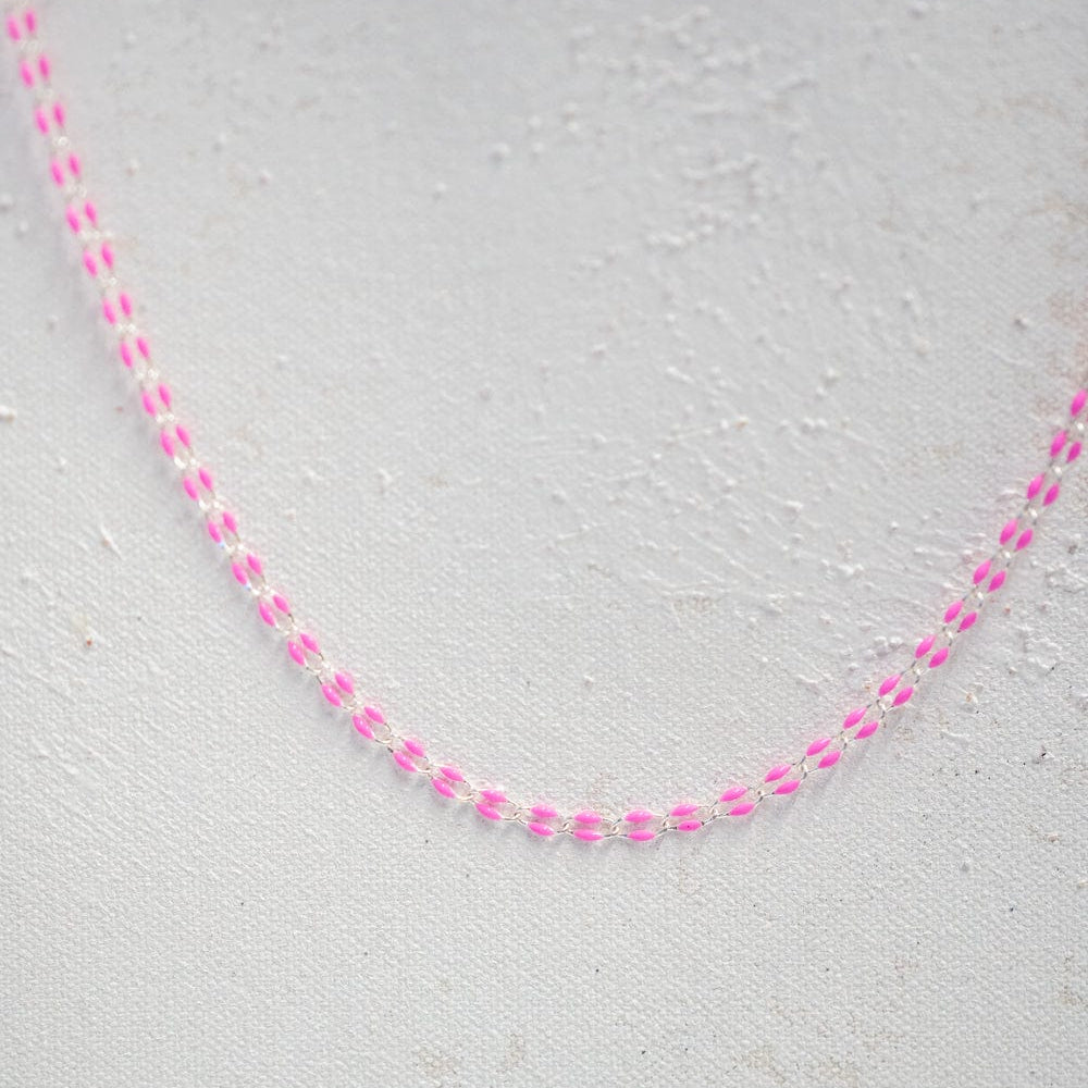 Pink Figaro Flat Mini Necklace