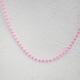 Silver Enamel Chain in Pink