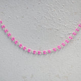 Silver Enamel Chain in Pink