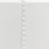 Silver Enamel Chain in White