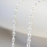 Silver Enamel Chain in White