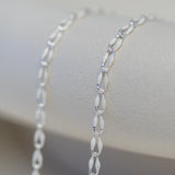 Silver Enamel Chain in White