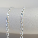 Silver Enamel Chain in White