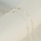 Textured Bar - Triple Linked - Sterling Silver
