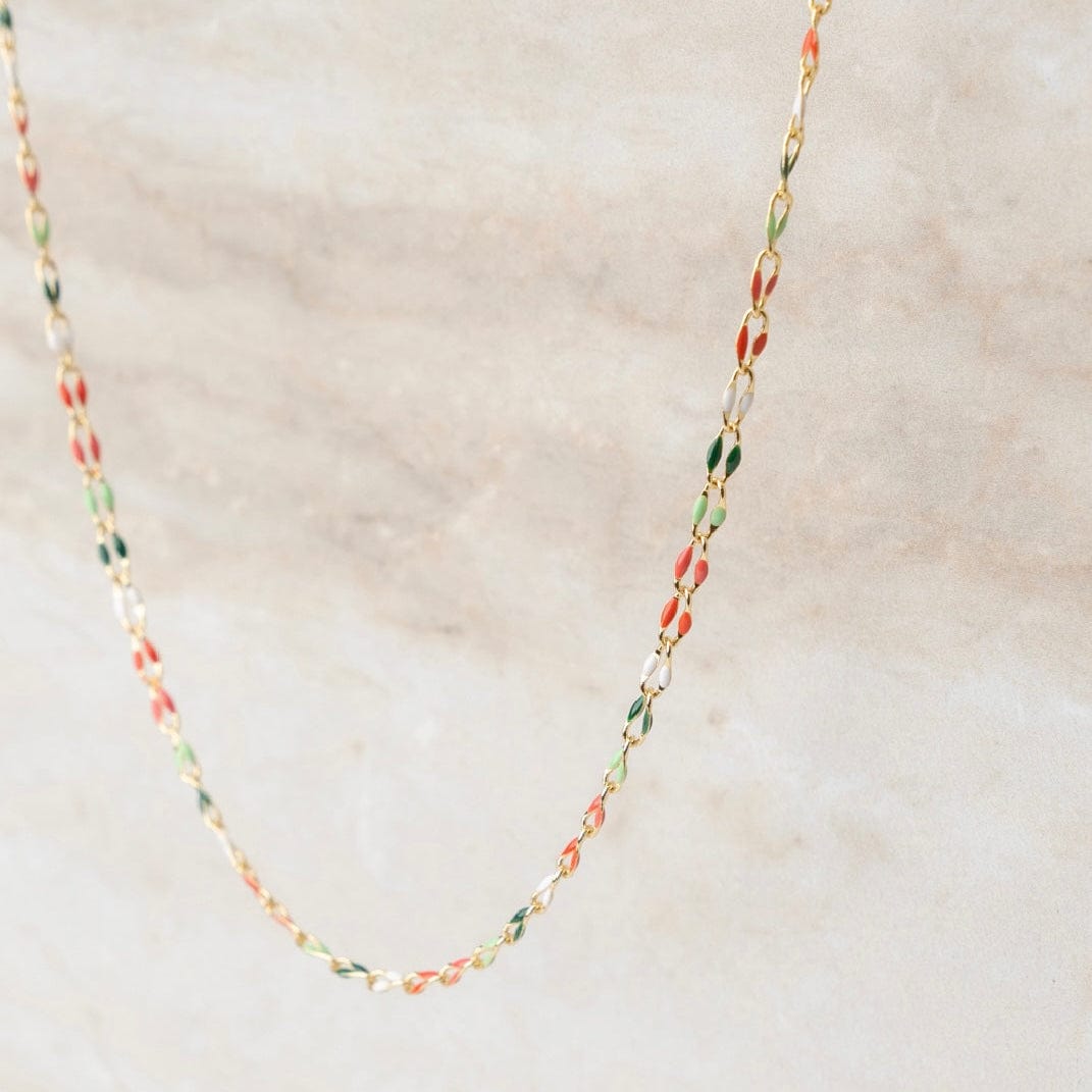 Gold necklace with colorful accents - FullSizeRender