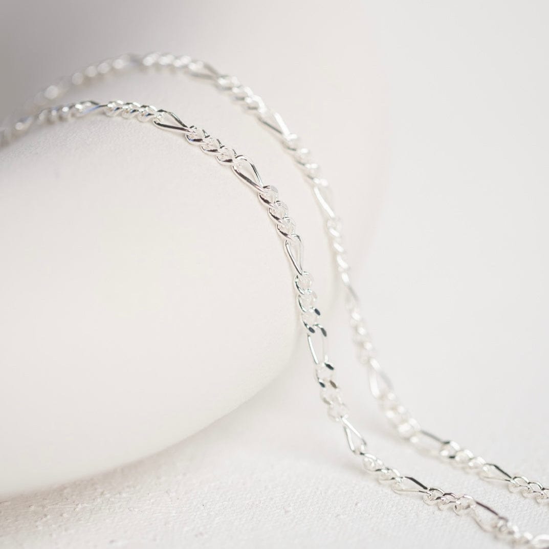 Silver Figaro chain close-up, FullSizeRender