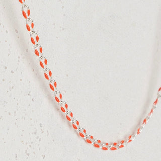 Red and silver chain necklace