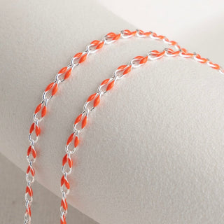 Orange and silver chain necklace - FullSizeRender