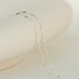 Textured Bar - Triple Linked - Sterling Silver