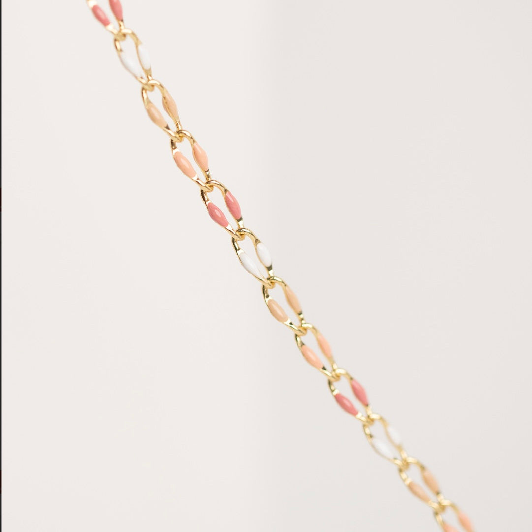 Gold and pink chain necklace, FullSizeRender