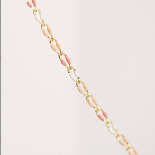 Gold and pink chain necklace, FullSizeRender