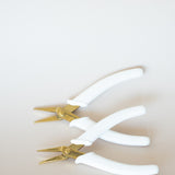 Precision Needle Nose Pliers - White & Gold (2 pair)
