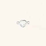 Heart Connector Charm- Birthstone - Sterling Silver