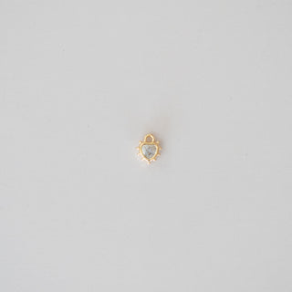 GOLD BEADED DANGLE HEART CHARM