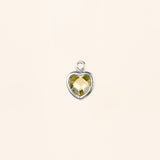 Heart Dangle Charm - Birth Stone - Sterling Silver