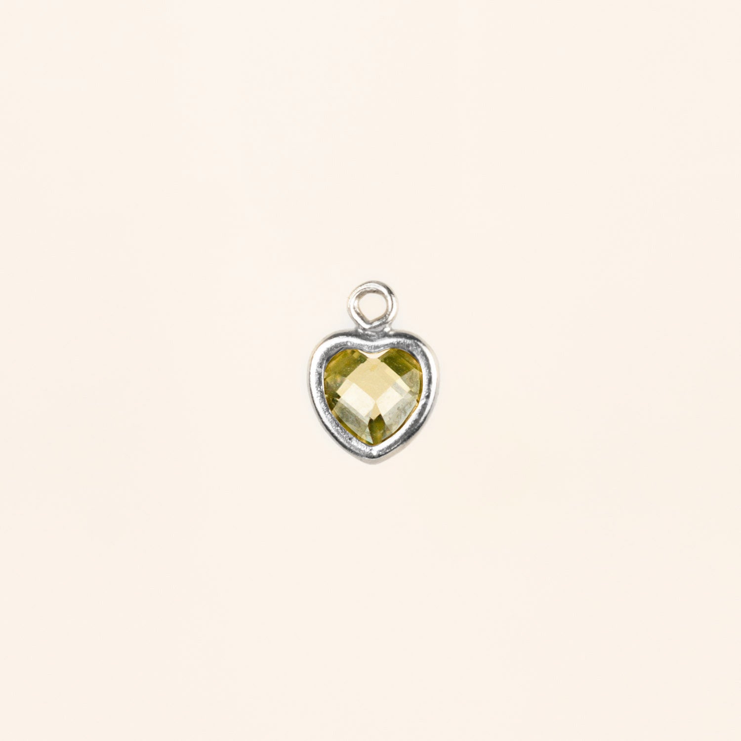 Heart Dangle Charm - Birth Stone - Sterling Silver
