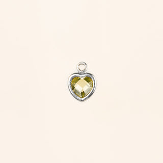 Heart Dangle Charm - Birth Stone - Sterling Silver