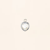 Heart Dangle Charm - Birth Stone - Sterling Silver