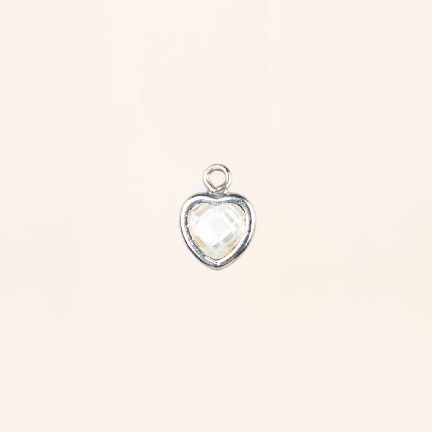 Heart Dangle Charm - Birth Stone - Sterling Silver