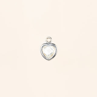 Heart Dangle Charm - Birth Stone - Sterling Silver