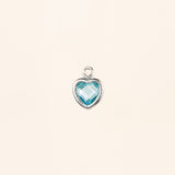 Heart Dangle Charm - Birth Stone - Sterling Silver