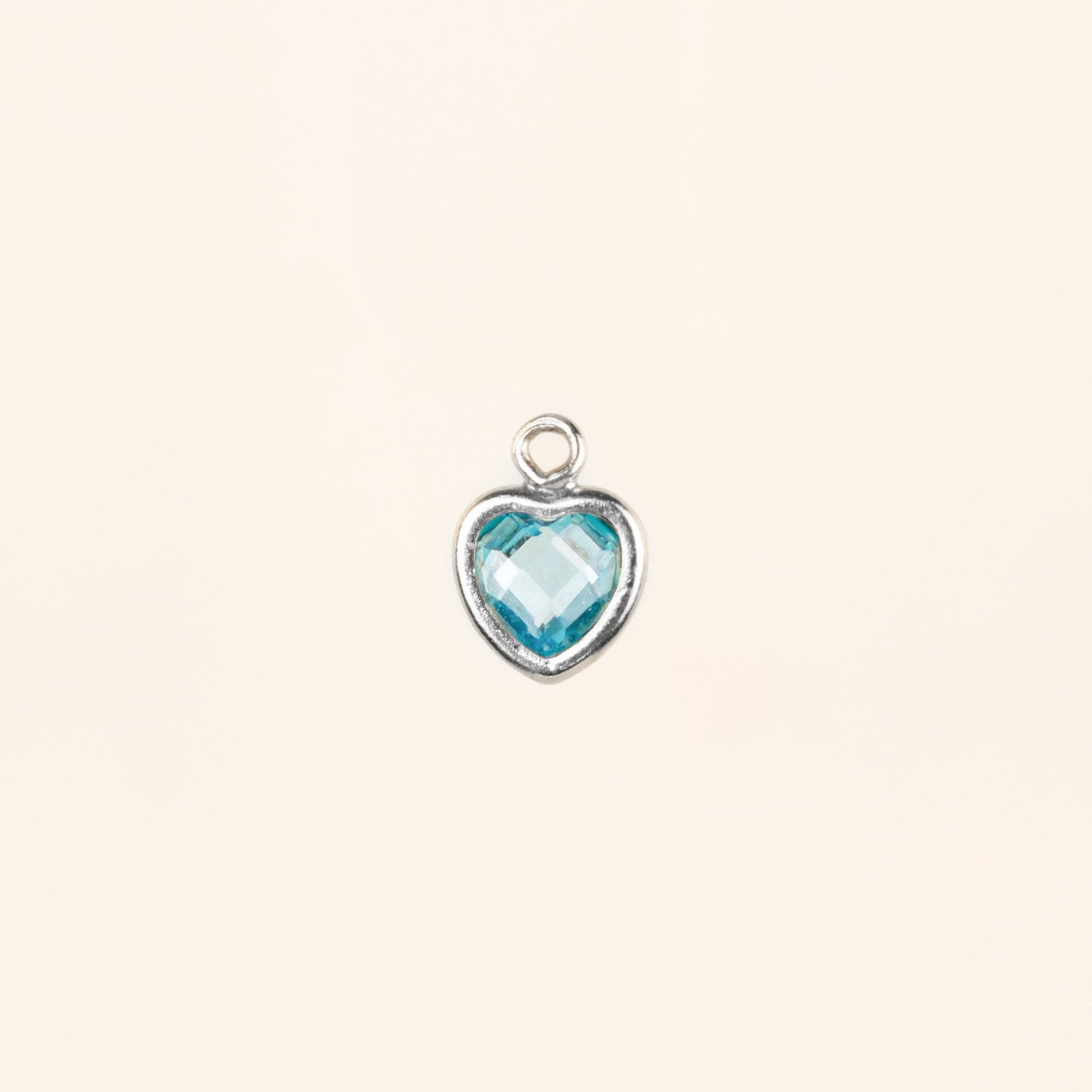 Heart Dangle Charm - Birth Stone - Sterling Silver