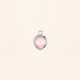 Heart Dangle Charm - Birth Stone - Sterling Silver