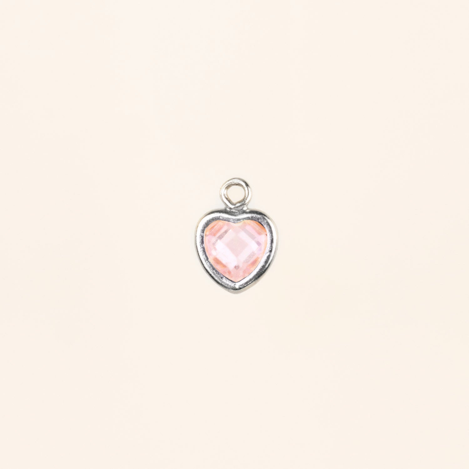 Heart Dangle Charm - Birth Stone - Sterling Silver