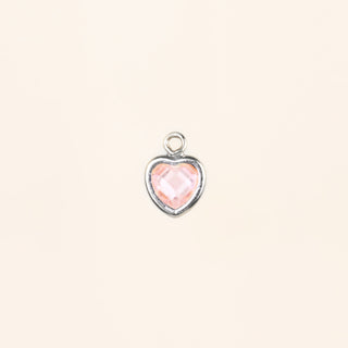 Heart Dangle Charm - Birth Stone - Sterling Silver