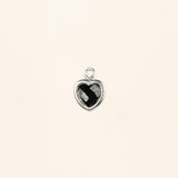Heart Dangle Charm - Birth Stone - Sterling Silver
