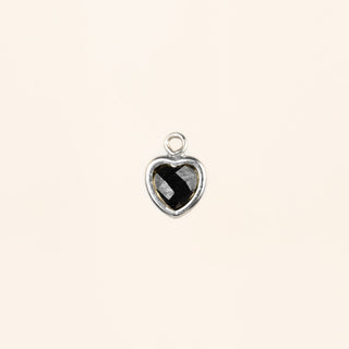 Heart Dangle Charm - Birth Stone - Sterling Silver