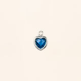 Heart Dangle Charm - Birth Stone - Sterling Silver
