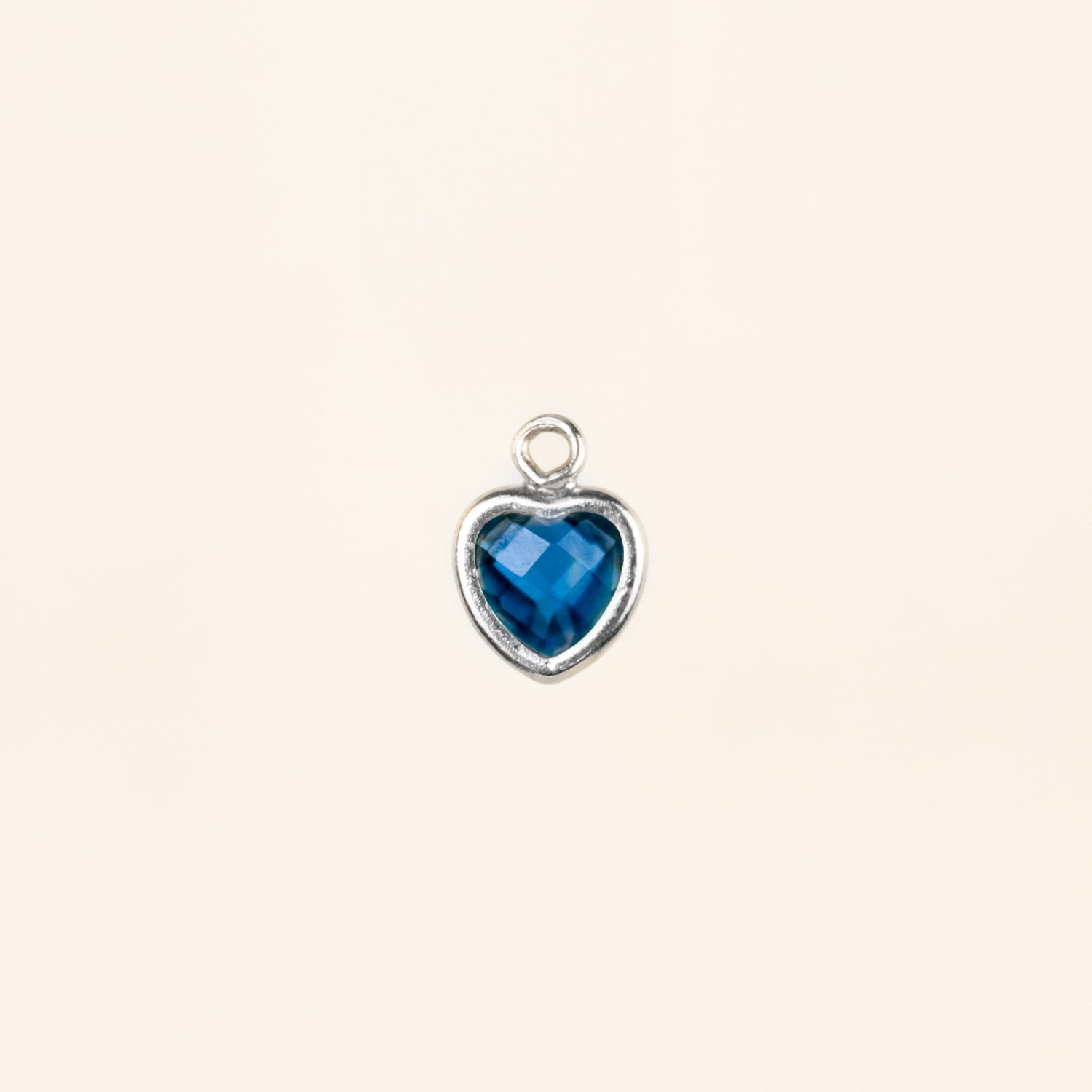 Heart Dangle Charm - Birth Stone - Sterling Silver