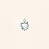 Heart Dangle Charm - Birth Stone - Sterling Silver