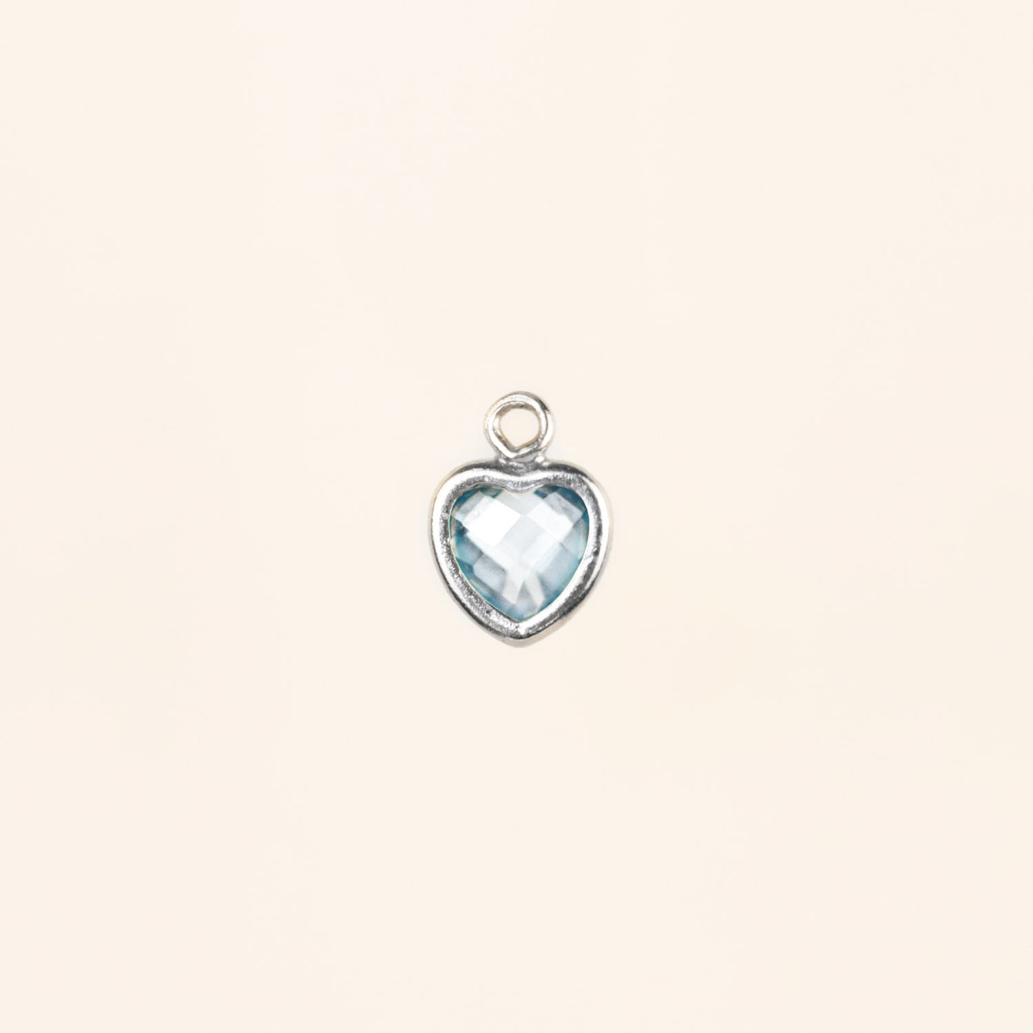 Heart Dangle Charm - Birth Stone - Sterling Silver