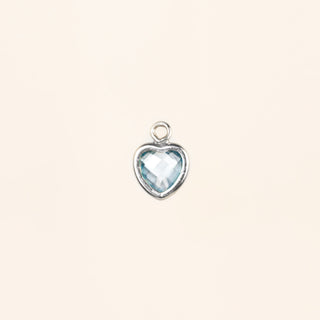 Heart Dangle Charm - Birth Stone - Sterling Silver
