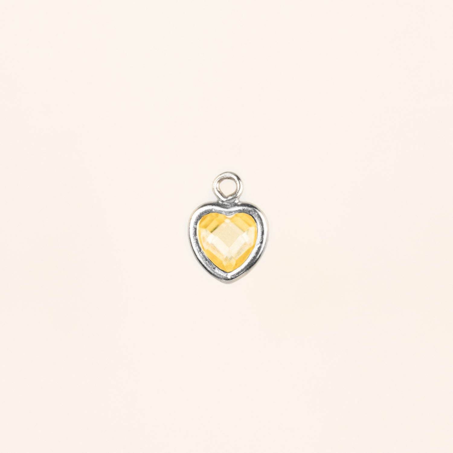 Heart Dangle Charm - Birth Stone - Sterling Silver