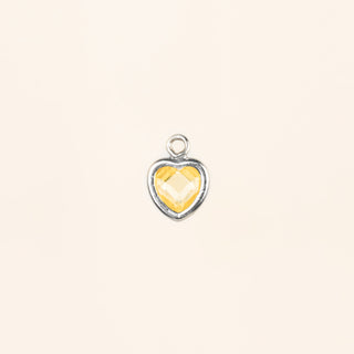 Heart Dangle Charm - Birth Stone - Sterling Silver