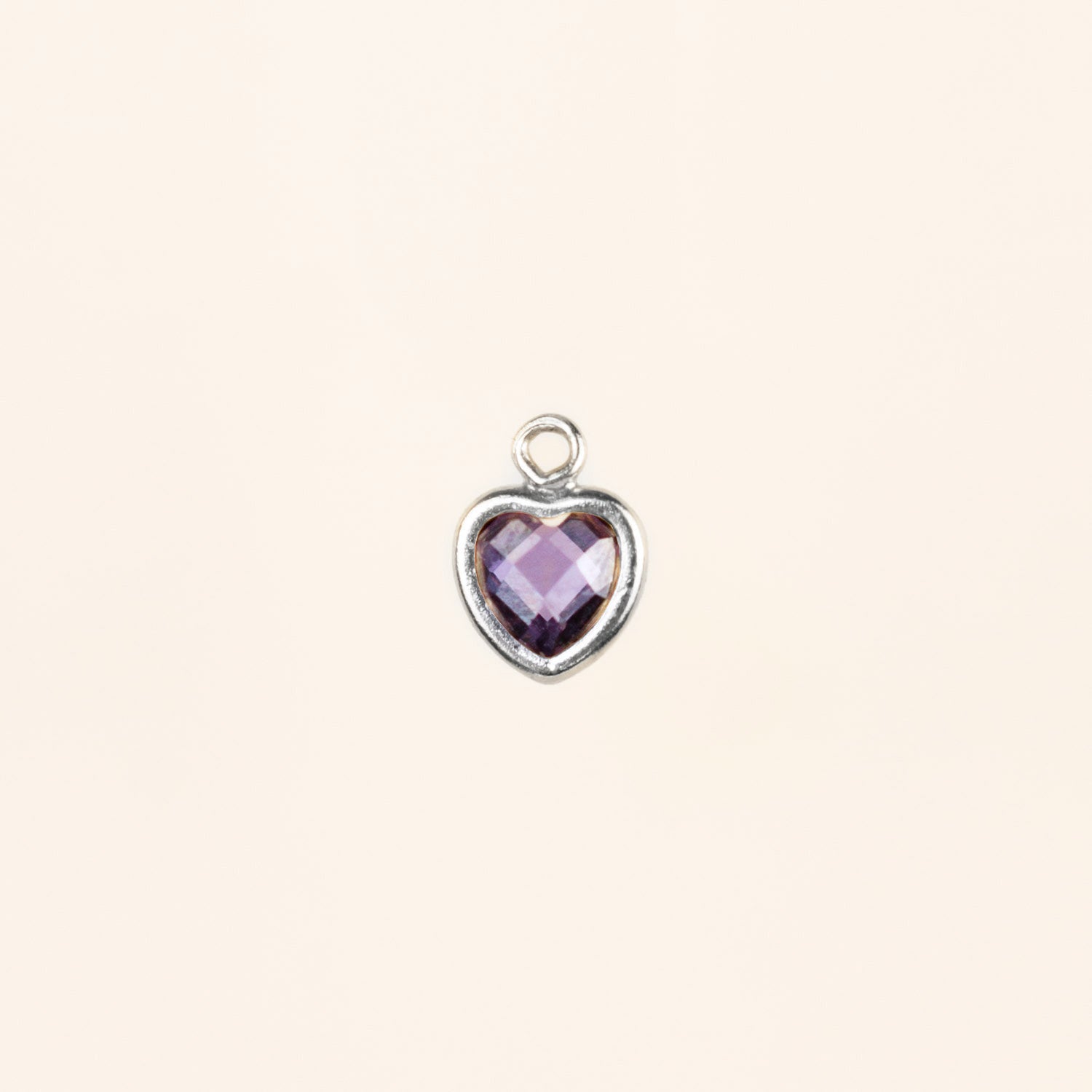 Heart Dangle Charm - Birth Stone - Sterling Silver