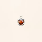 Heart Dangle Charm - Birth Stone - Sterling Silver