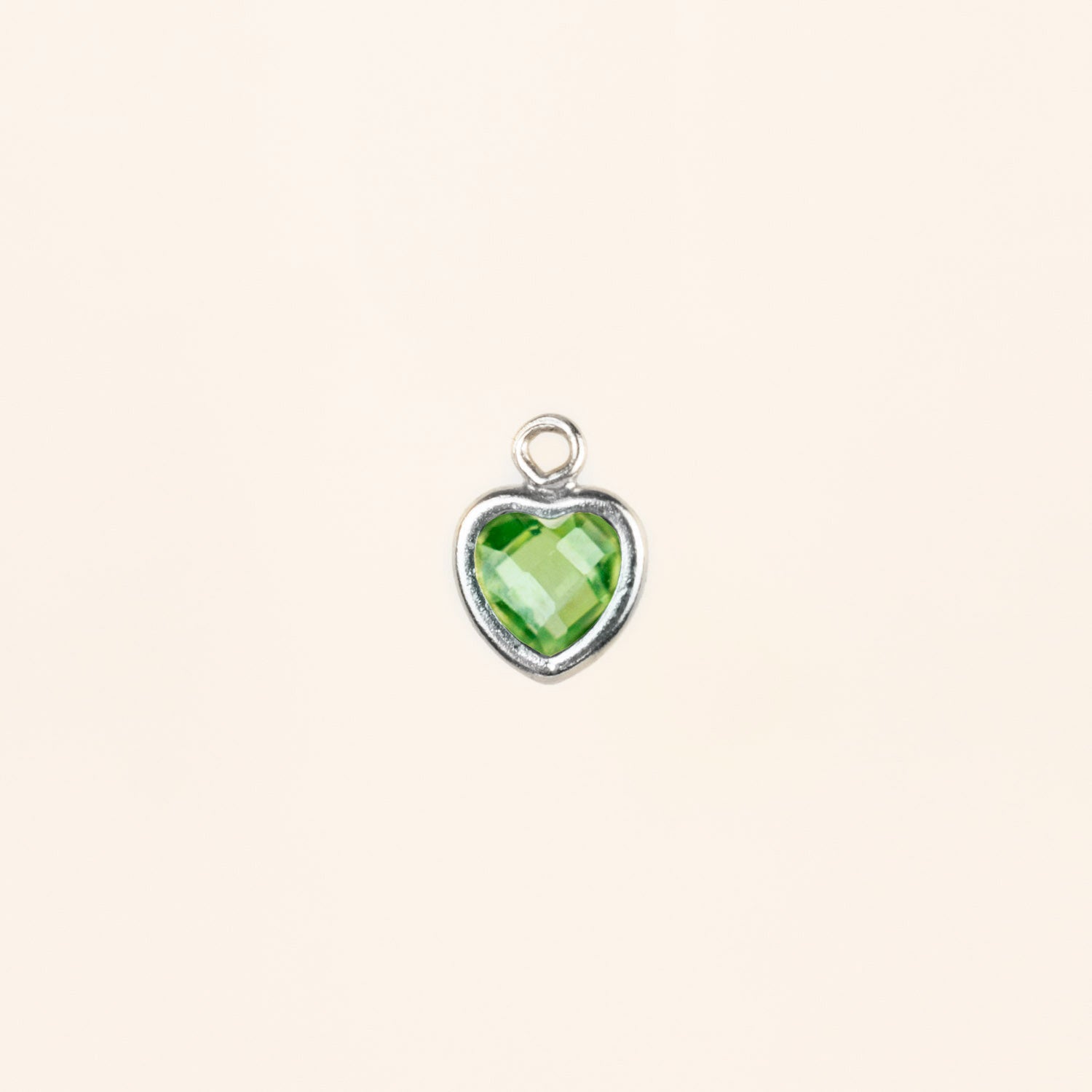 Heart Dangle Charm - Birth Stone - Sterling Silver