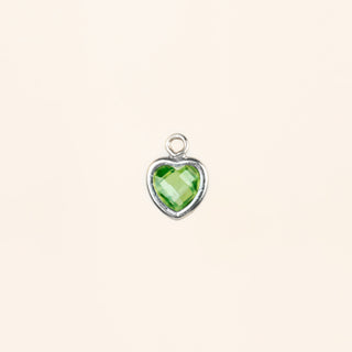 Heart Dangle Charm - Birth Stone - Sterling Silver
