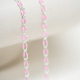 Silver Enamel in Baby Pink