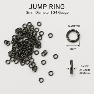 24 Gauge 3mm - Open Jump Rings - Oxidized Sterling Silver