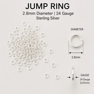 24 Gauge 2.8MM - Open Jump Rings - Sterling Silver