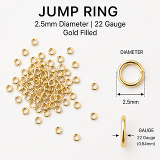 22 Gauge 2.5MM Open Jump Ring - Gold Filled