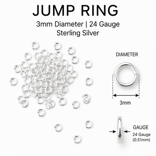 24 Gauge 3mm Open Jump Rings - Sterling Silver