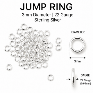 22 Gauge 3mm Open Jump Rings - Sterling Silver
